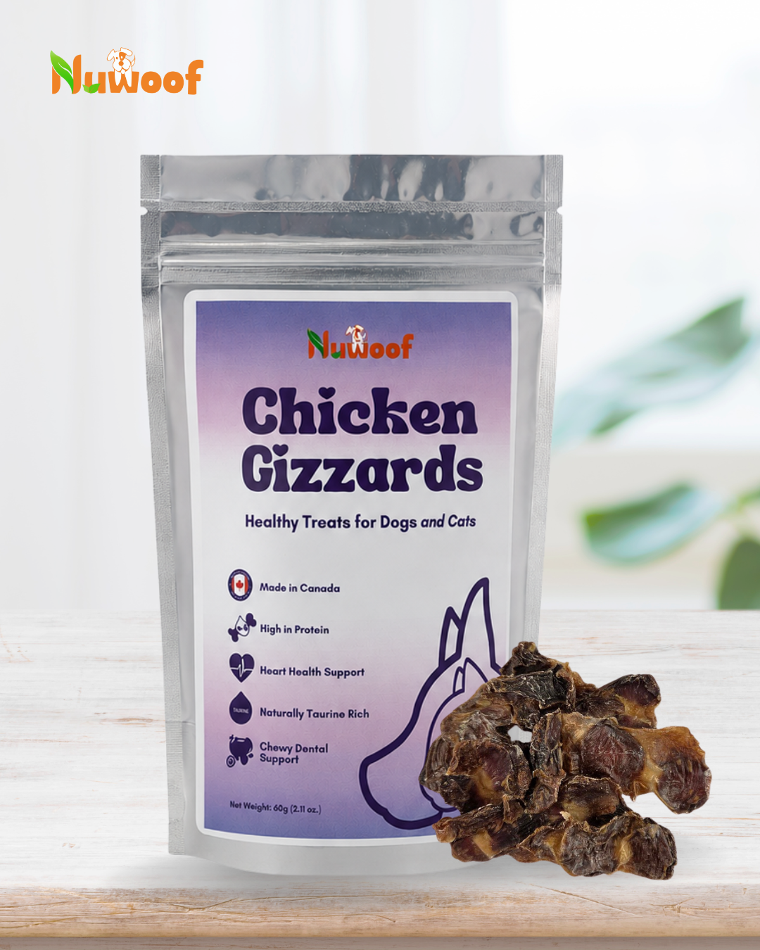 NuWoof - Chicken Gizzard Treats - 60g