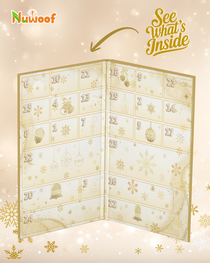 NuWoof Advent Calendar for Dogs & Cats (25-Slot Book Style Calendar w/ Treats and Chews)